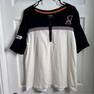 Harley-Davidson H-D shirt motorcycle Women XL short sleeve black white racing